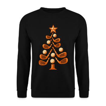 Festive Golf Club Christmas Tree Design - Unisex Sweatshirt - black - Front - Alina (178cm) & Michal (187cm)