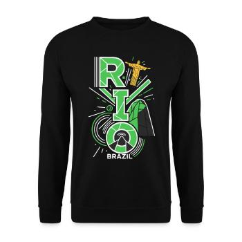 Rio de Janeiro : silhouette du Brésil - Sweat-shirt Unisexe - noir - Devant - Alina (178cm) & Michal (187cm)