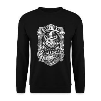 Whisky Hogshead ist keine Zauberschule - Unisex Pullover - Schwarz - Vorne - Alina (178cm) & Michal (187cm)