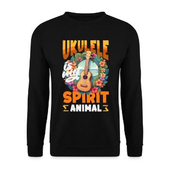 Le ukulélé, c’est mon animal spirituel pour le musicien d’Hawaï, qui dit - Sweat-shirt Unisexe - noir - Devant - Alina (178cm) & Michal (187cm)