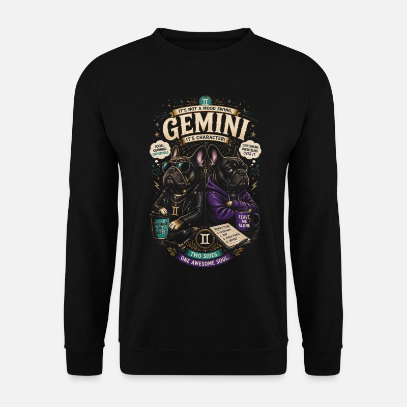 Zwillinge im Hoodie – Zwilinge-Astrologie - Unisex Pullover - Schwarz