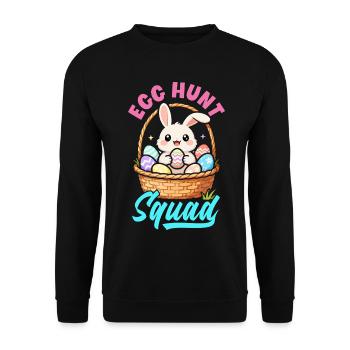 Joyeuse Pâques, douce chasse aux œufs du lapin, œufs de Pâques - Sweat-shirt Unisexe - noir - Devant - Alina (178cm) & Michal (187cm)