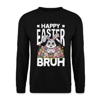 Frohe Ostern Süßer Osterhase Eiersuche Ostereier - Unisex Pullover - Schwarz - Vorne - Alina (178cm) & Michal (187cm)