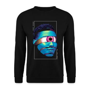 Visage Trippy Techno Psytrance EDM Rave Festival - Sweat-shirt Unisexe - noir - Devant - Alina (178cm) & Michal (187cm)