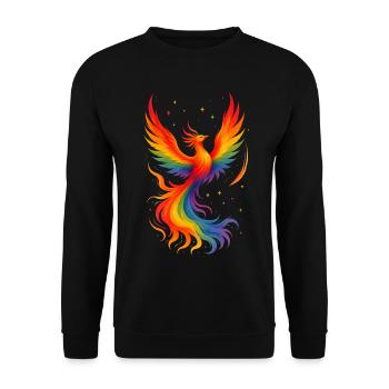 Phoenix Firebird Bird Oiseau Coloré - Sweat-shirt Unisexe - noir - Devant - Alina (178cm) & Michal (187cm)
