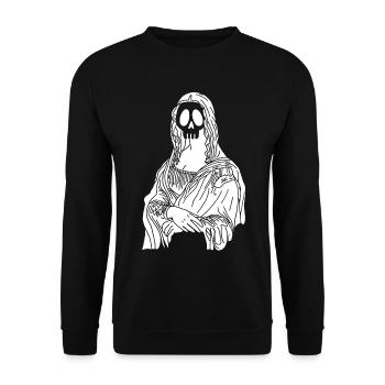 Crâne de la Joconde (blanc) - Sweat-shirt Unisexe - noir - Devant - Alina (178cm) & Michal (187cm)