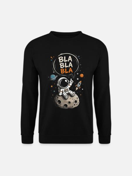 Astronaut Blabla on the Moon - Unisex Sweatshirt - black