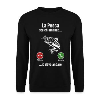 Maglietta Divertente Pesca - Regalo Pescatore - Sweat-shirt Unisexe - noir - Devant - Alina (178cm) & Michal (187cm)