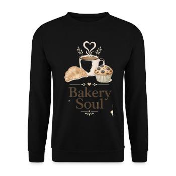 Bakery Soul Kaffee & Backkunst - Unisex Pullover - Schwarz - Vorne - Alina (178cm) & Michal (187cm)