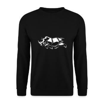 Funny Rhino Graphic - Unisex Sweatshirt - black - Front - Alina (178cm) & Michal (187cm)