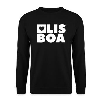 Lisbonne - Sweat-shirt Unisexe - noir - Devant - Alina (178cm) & Michal (187cm)