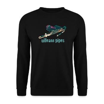 uilleann pipes - Sweat-shirt Unisexe - noir - Devant - Alina (178cm) & Michal (187cm)