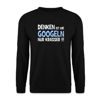 Penser, c’est plus dur de chercher sur Google!!! - Internet - Sweat-shirt Unisexe - noir - Devant - Alina (178cm) & Michal (187cm)