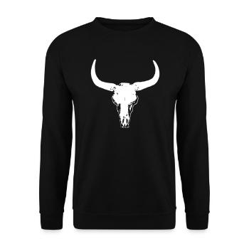 Buffalo Skull - Unisex Pullover - Schwarz - Vorne - Alina (178cm) & Michal (187cm)
