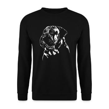 BULLMASTIFF Dog portrait Dogs Wilsigns - Unisex Sweatshirt - black - Front - Alina (178cm) & Michal (187cm)