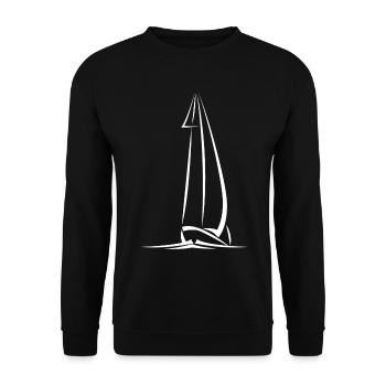 Seglen Segelboot Segler - Unisex Pullover - Schwarz - Vorne - Alina (178cm) & Michal (187cm)