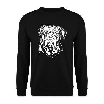 DOGUE de Bordeaux Portrait Chiens Wilsigns - Sweat-shirt Unisexe - noir - Devant - Alina (178cm) & Michal (187cm)