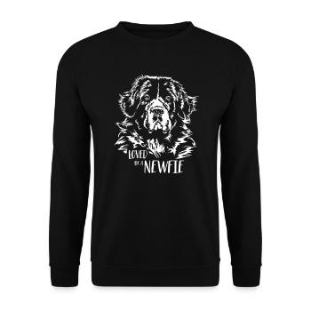 Aimé par un chien Terre-Neuve Newfie qui dit chiens - Sweat-shirt Unisexe - noir - Devant - Alina (178cm) & Michal (187cm)