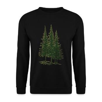 Naturfan im Wald Outdoor - Unisex Pullover - Schwarz - Vorne - Alina (178cm) & Michal (187cm)