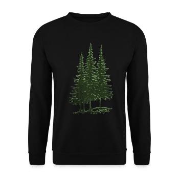 Forest, Spruce, Fir Trees - Unisex Sweatshirt - black - Front - Alina (178cm) & Michal (187cm)