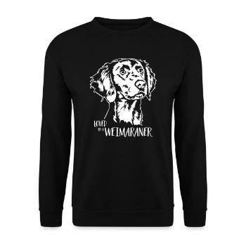 Loved by a Weimaraner Dog Saying Dog Wilsigns - Unisex Sweatshirt - black - Front - Alina (178cm) & Michal (187cm)
