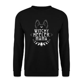 Witchy Heeler Maman Bétail Chien Chiens Sorcière Sorcières - Sweat-shirt Unisexe - noir - Devant - Alina (178cm) & Michal (187cm)