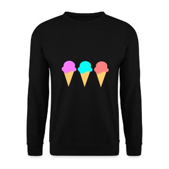 Ice Cream Ice Cream Strawberry Ice Cream Summer Festival - Unisex Sweatshirt - black - Front - Alina (178cm) & Michal (187cm)