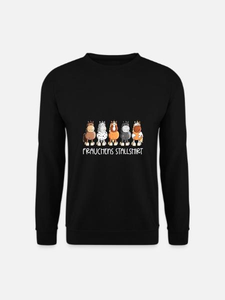 Frauchens Stallshirt Pferde Sprüche Geschenk - Unisex Pullover - Schwarz