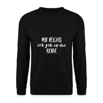 WANDERN VEREINT NATUR UND MENSCH - Unisex Pullover - Schwarz - Vorne - Alina (178cm) & Michal (187cm)