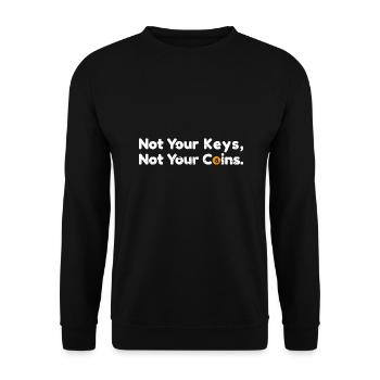 Le bitcoin n’est pas vos clés, pas vos pièces - Sweat-shirt Unisexe - noir - Devant - Alina (178cm) & Michal (187cm)
