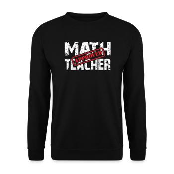 Math Teacher Approved. Mathelehrer geprüft - Unisex Pullover - Schwarz - Vorne - Alina (178cm) & Michal (187cm)