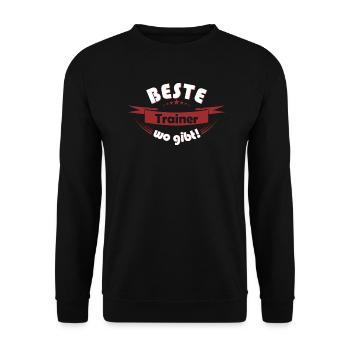 Trainer - Unisex Pullover - Schwarz - Vorne - Alina (178cm) & Michal (187cm)