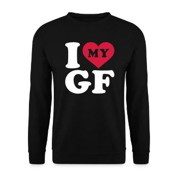I love my girlfriend - Unisex Sweatshirt - black - Front - Alina (178cm) & Michal (187cm)
