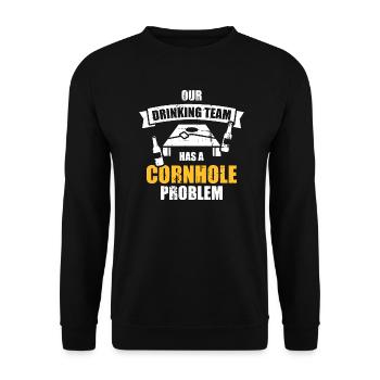 Cornhole - Unisex Sweatshirt - black - Front - Alina (178cm) & Michal (187cm)