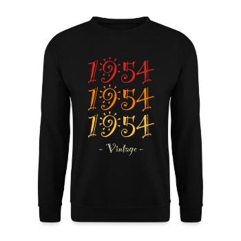 1954 vintage - Unisex Sweatshirt - black - Front - Alina (178cm) & Michal (187cm)