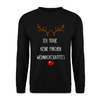 Paare Pärchen Outfit Partnerlook Weihnachten - Unisex Pullover - Schwarz - Vorne - Alina (178cm) & Michal (187cm)