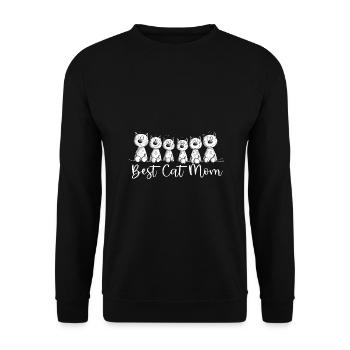 Cats Mom Cats Sayings Best Cat Mom - Unisex Sweatshirt - black - Front - Alina (178cm) & Michal (187cm)