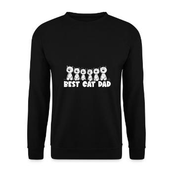 Cats Dad Best Cat Dad - Unisex Sweatshirt - black - Front - Alina (178cm) & Michal (187cm)