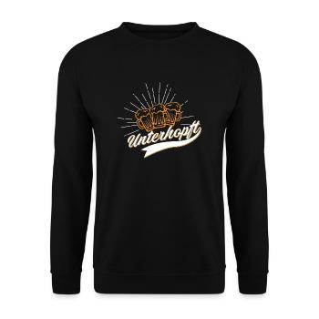 Bier Unterhopft Hopfen Biertrinker Geschenk Weizen - Unisex Pullover - Schwarz - Vorne - Alina (178cm) & Michal (187cm)