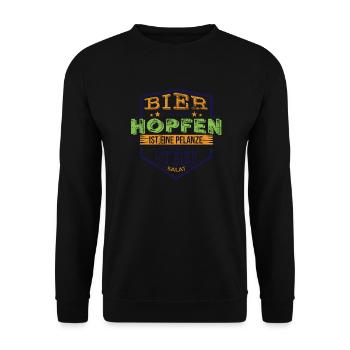 Bier Alkohol Geschenk Hopfen Weizen Malz Trinken - Unisex Pullover - Schwarz - Vorne - Alina (178cm) & Michal (187cm)