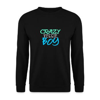 Crazy Veggie Boy - Fun Gift for Veggies - Unisex Sweatshirt - black - Front - Alina (178cm) & Michal (187cm)