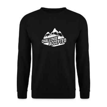 Mountain Mountaineers Hiking Gift - Unisex Sweatshirt - black - Front - Alina (178cm) & Michal (187cm)