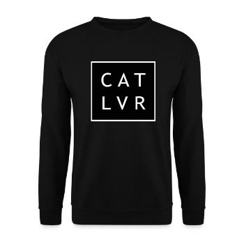 CAT LVR cat lover cat gift meow - Unisex Sweatshirt - black - Front - Alina (178cm) & Michal (187cm)