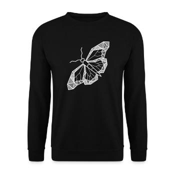 Schmetterling geometrisch Geschenk Linien Hipster - Unisex Pullover - Schwarz - Vorne - Alina (178cm) & Michal (187cm)