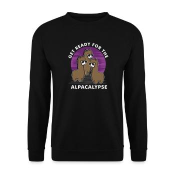 Get ready for the alpakalypse - Unisex Sweatshirt - black - Front - Alina (178cm) & Michal (187cm)