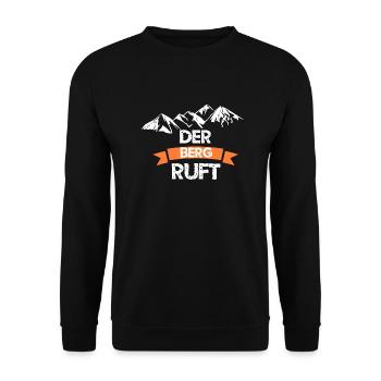 DER BERG RUFT Bergsport Liebe zum Berg Bergwandern - Unisex Pullover - Schwarz - Vorne - Alina (178cm) & Michal (187cm)