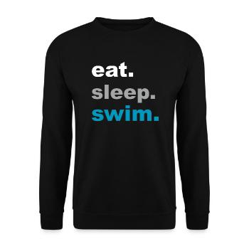 Eating, sleeping, swimming! - Gift - Unisex Sweatshirt - black - Front - Alina (178cm) & Michal (187cm)