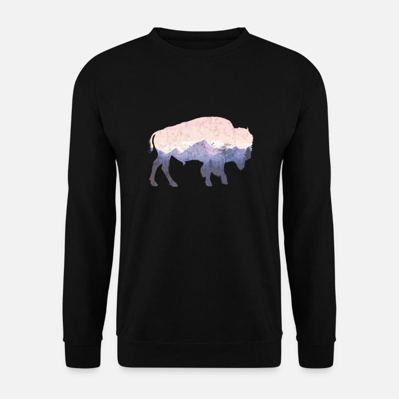 Bison utilisé look - Sweat-shirt Unisexe - noir