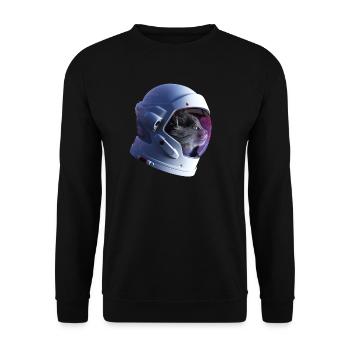 Cat Meow Kitty Astronaut mum - Unisex Sweatshirt - black - Front - Alina (178cm) & Michal (187cm)