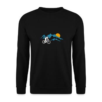 Mountain Bike Mountain Mountain Sports Gift Idea - Unisex Sweatshirt - black - Front - Alina (178cm) & Michal (187cm)